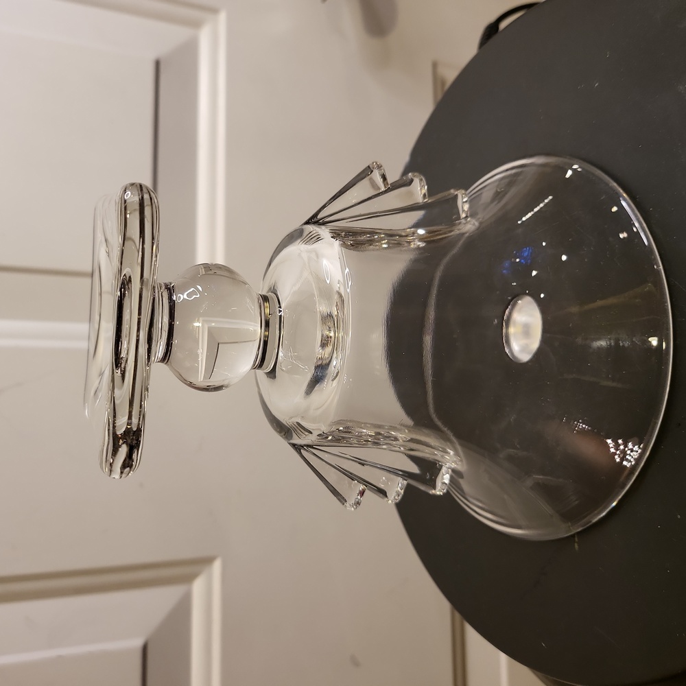 Unique Hiesey L E Smith Style Glass Vase w/ Fins 6" - Picture 9 of 10